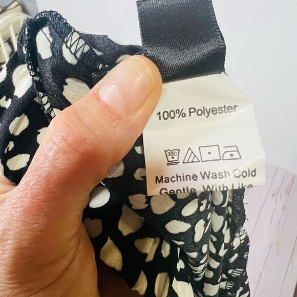 SHEIN Curve Black Ivory Dot Flared Skirt - Picture 8 of 8